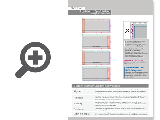 Product Bild brosch__re_mit_metall-spiralbindung__endformat_din_lang_quer_(210_x_105_mm)__296-seitig
